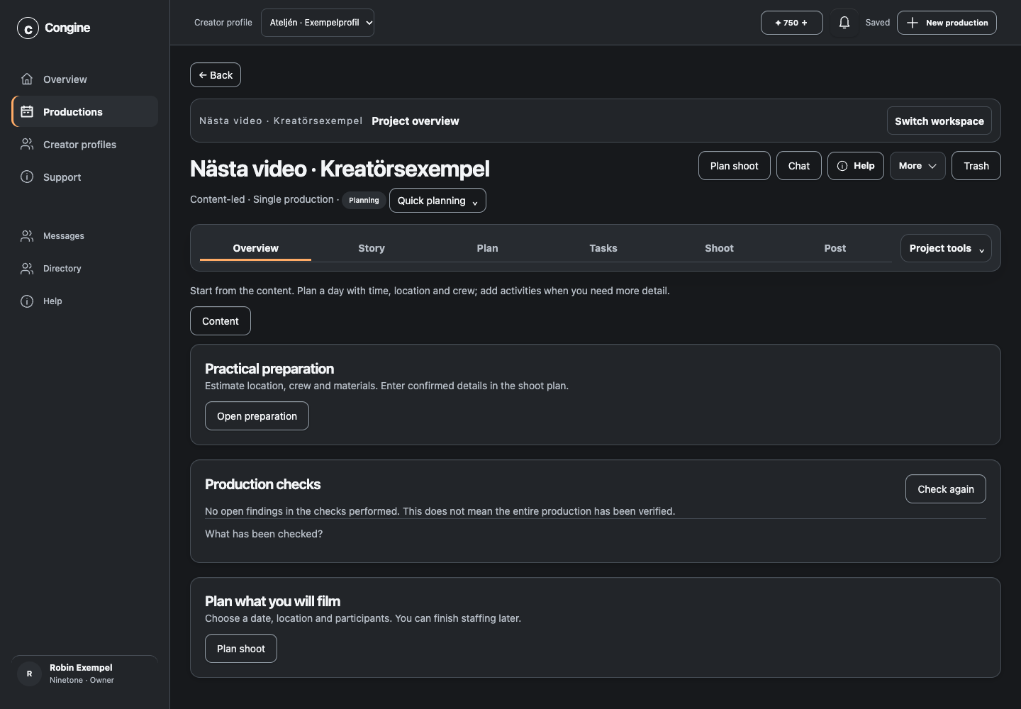 Screenshot of Congine’s Simple mode